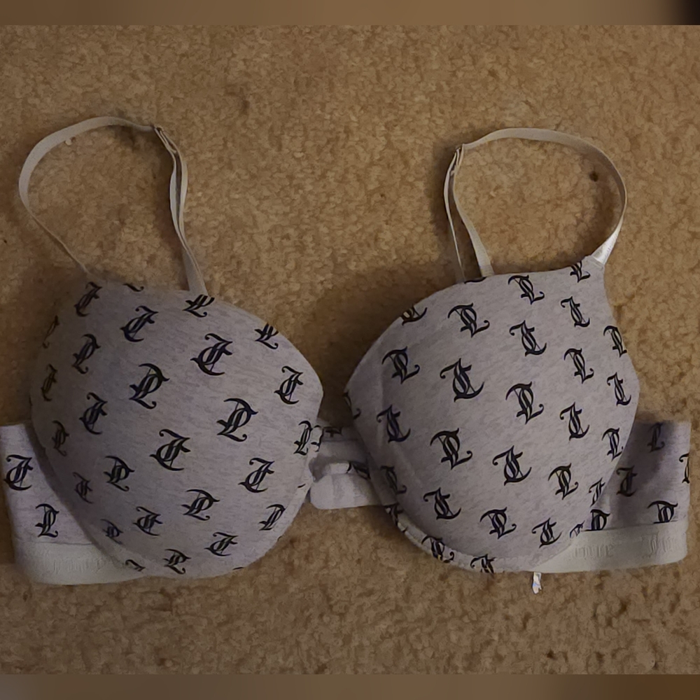 Juicy Couture Gray Monogram Bra